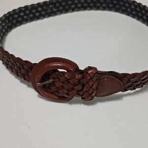 Brown Woven Twist Braided Women's Belt Size 8 #1261